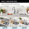 27” Workstation Kitchen Sink Undermount Stainless Steel Single Bowl with WorkFlow™ Ledge and Accessories