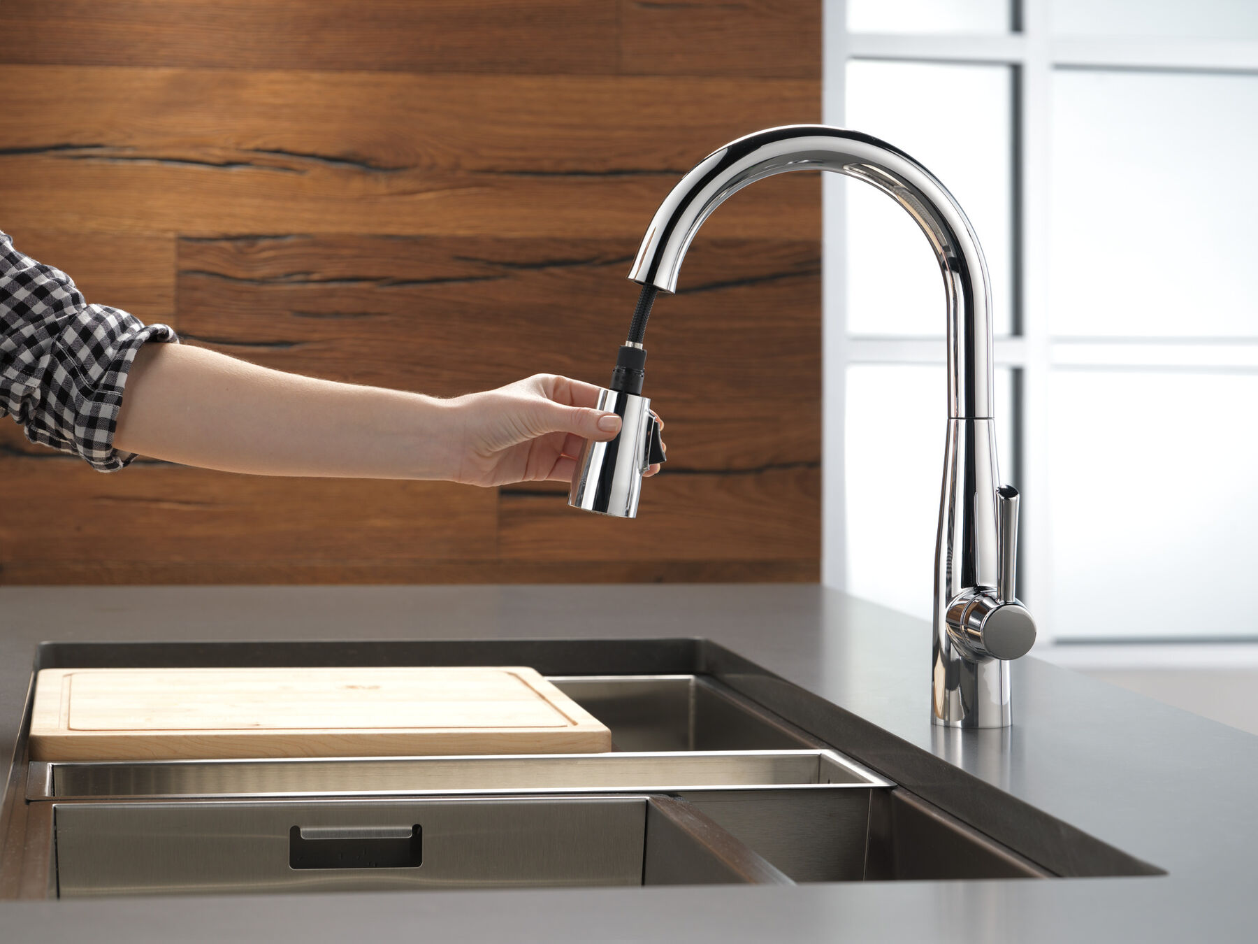 Single Handle Pull-Down Kitchen Faucet, image 8