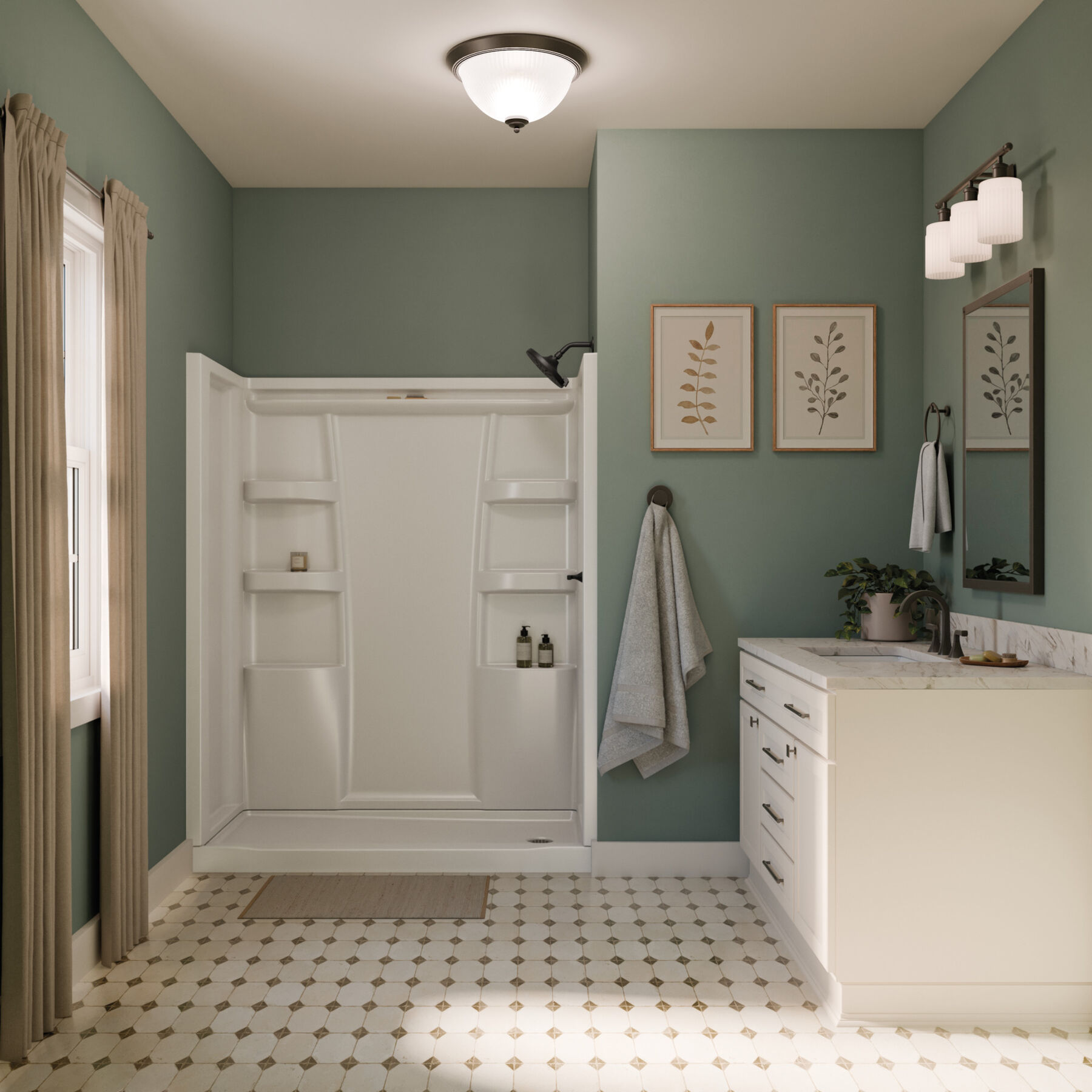 ProCrylic 60 in. x 30 in.Shower Base Right Drain, image 1