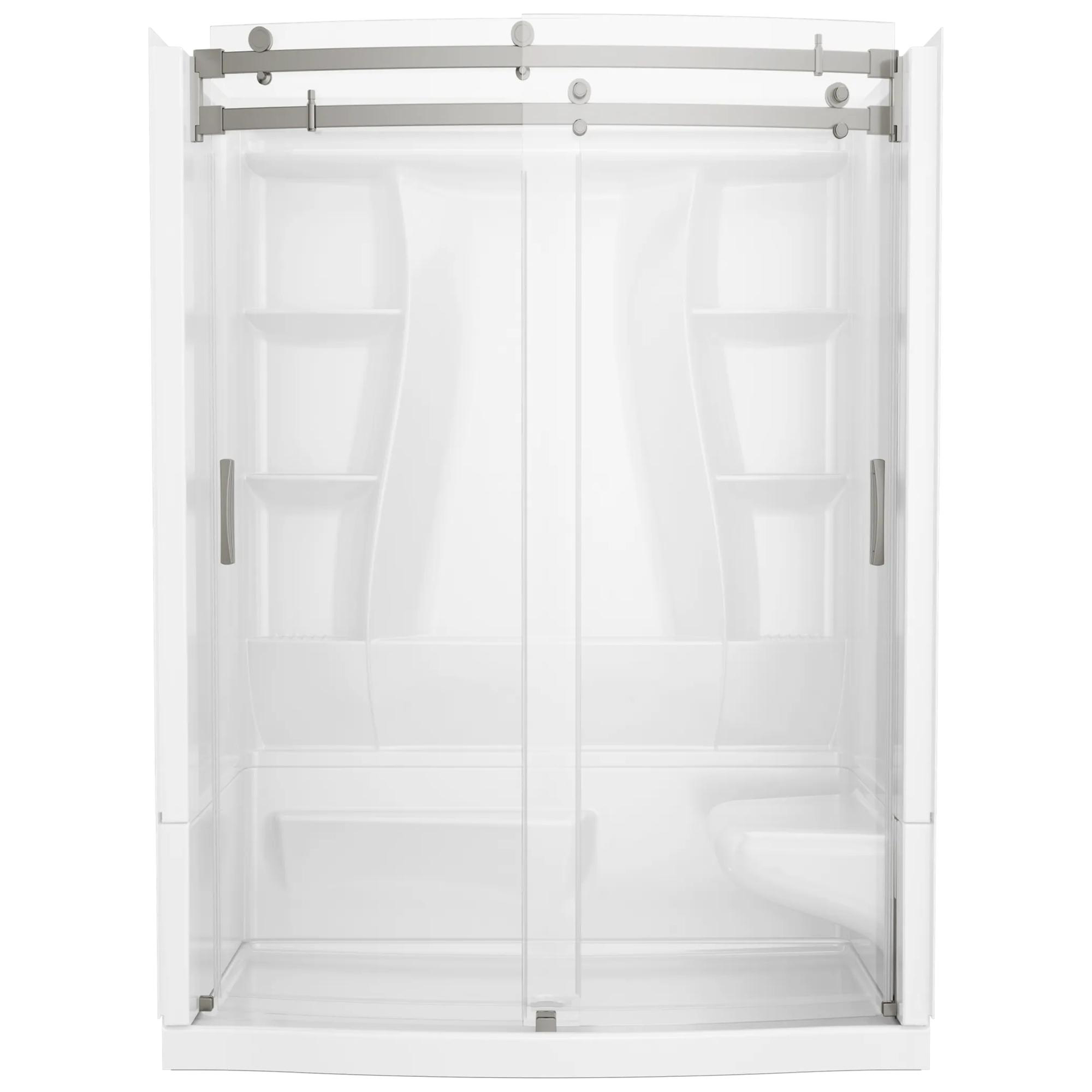 60x32 Alcove Shower Bundle with Door - Right Seat Center Drain Curve
