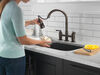 Two Handle Pull-Down Bridge Kitchen Faucet
