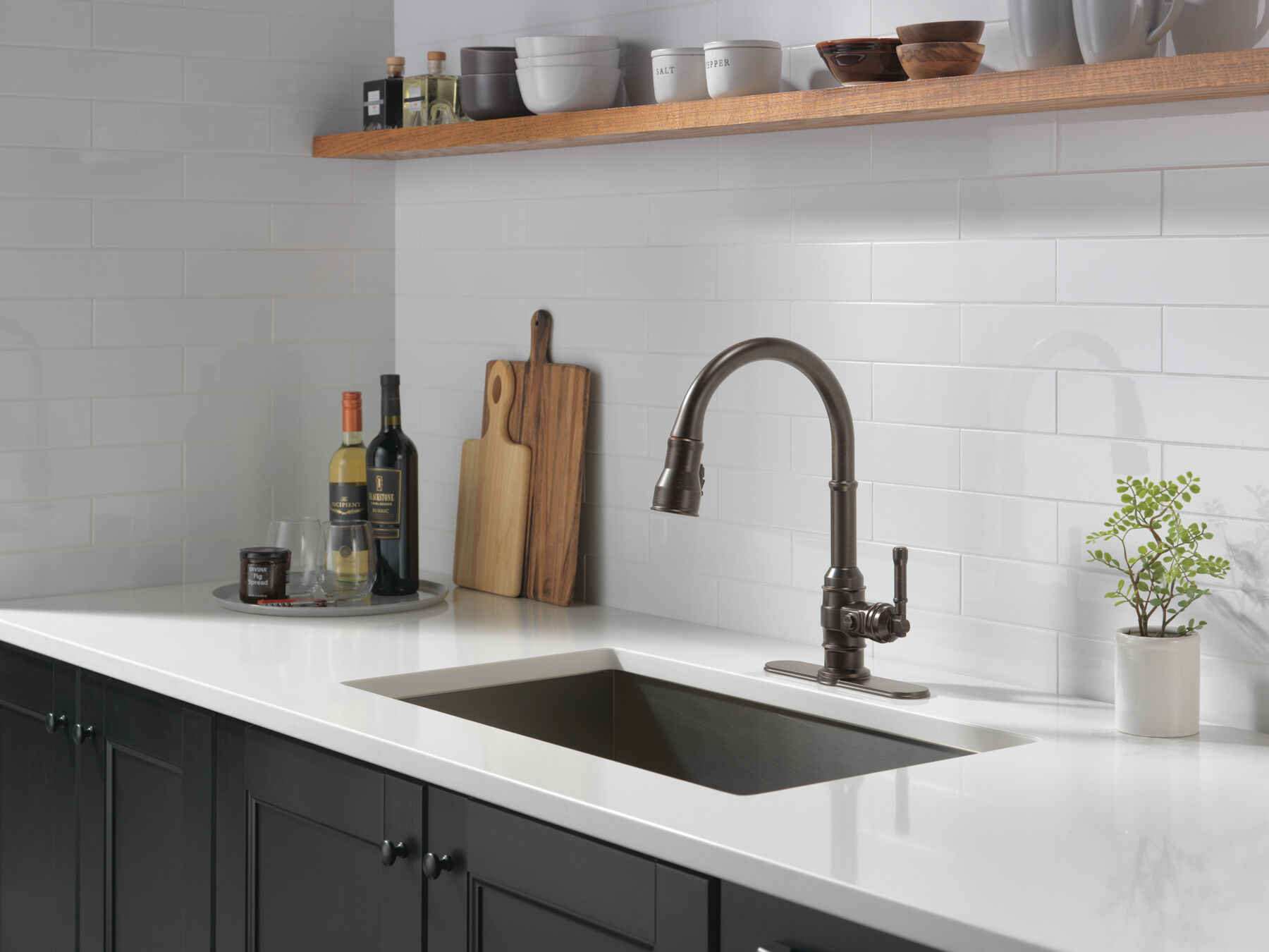 Single Handle Pull-Down Kitchen Faucet, image 9