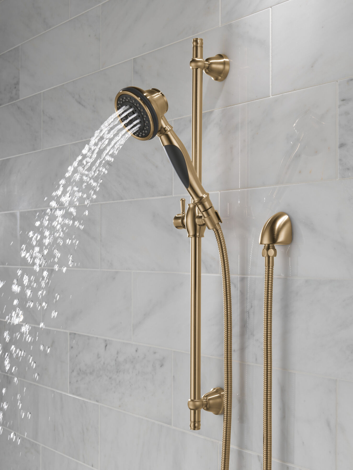Premium 3-Setting Slide Bar Hand Shower with Wall Elbow (Recertified), image 3