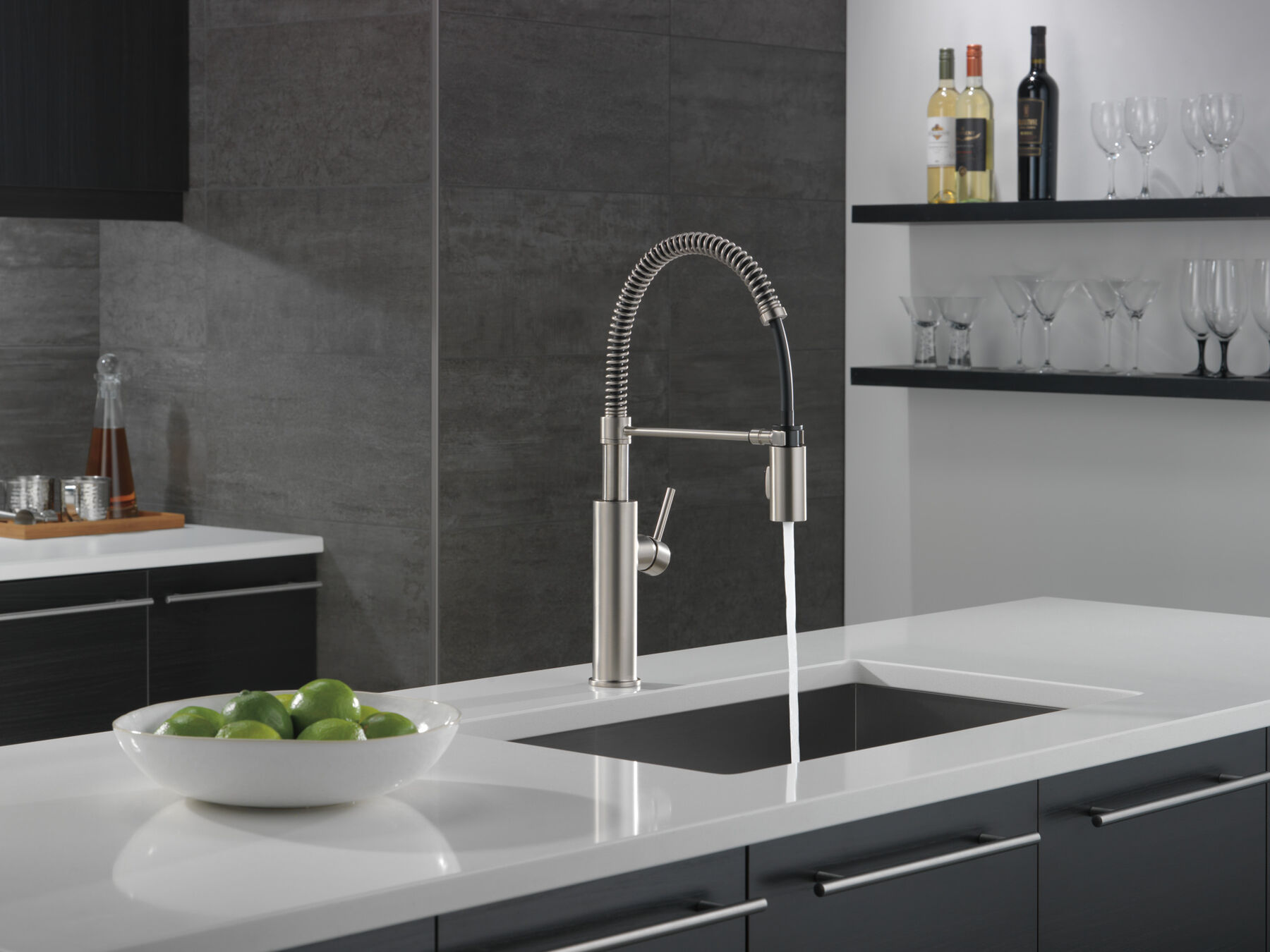 Single-Handle Pull-Down Spring Kitchen Faucet, image 7
