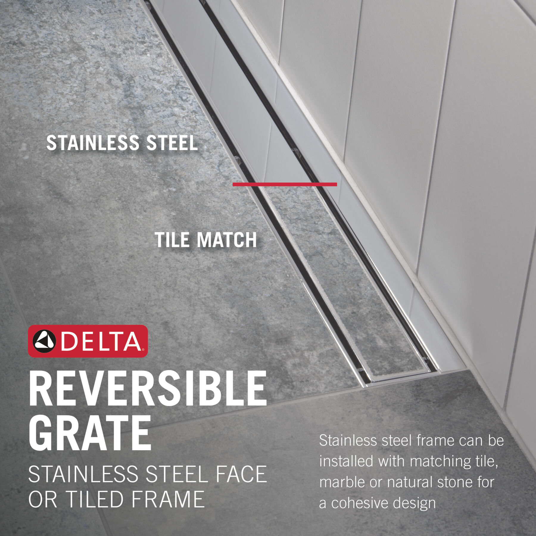 24" Reversible Linear Shower Drain Trim, image 4