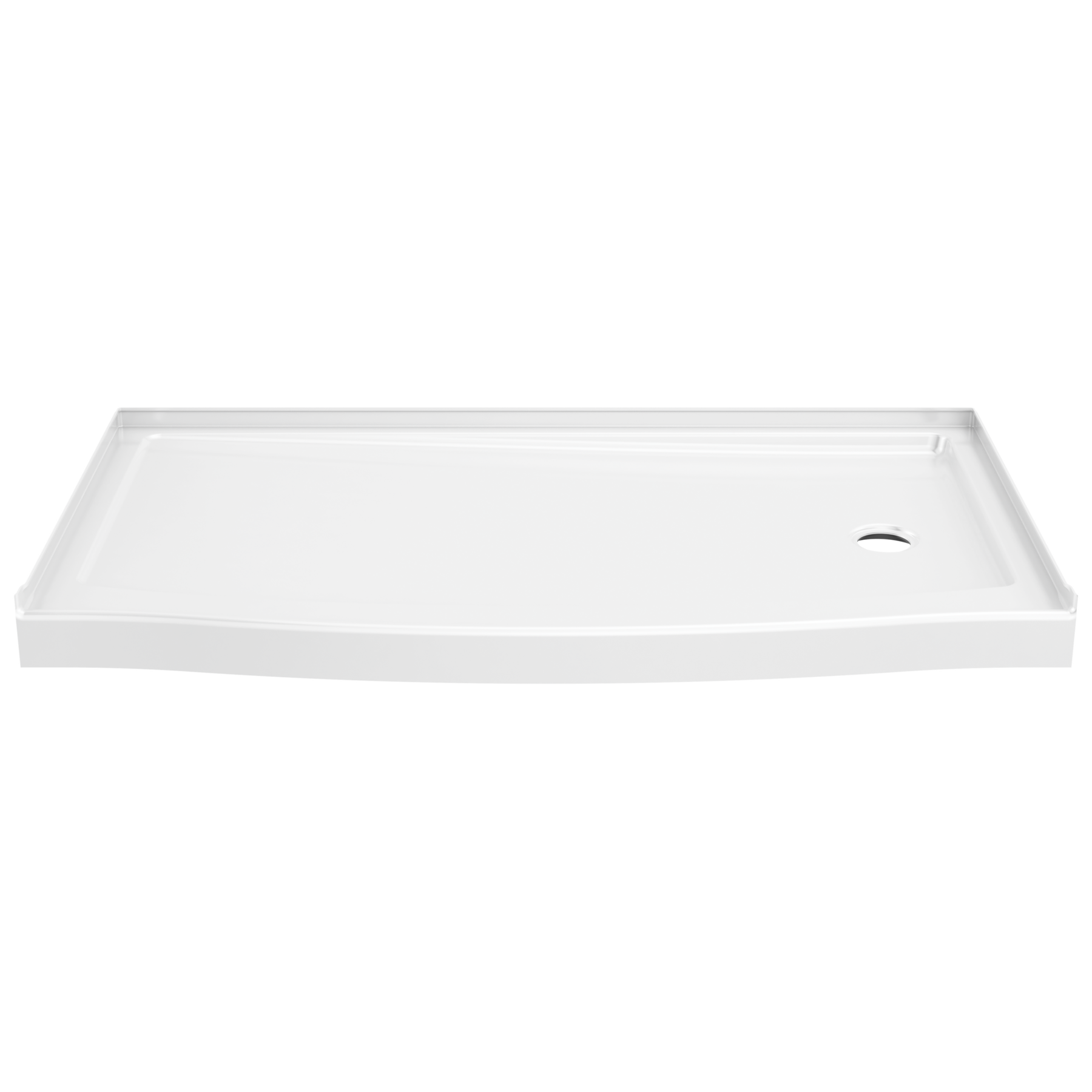 60 x 32" Curved Alcove Shower Base with Right Drain