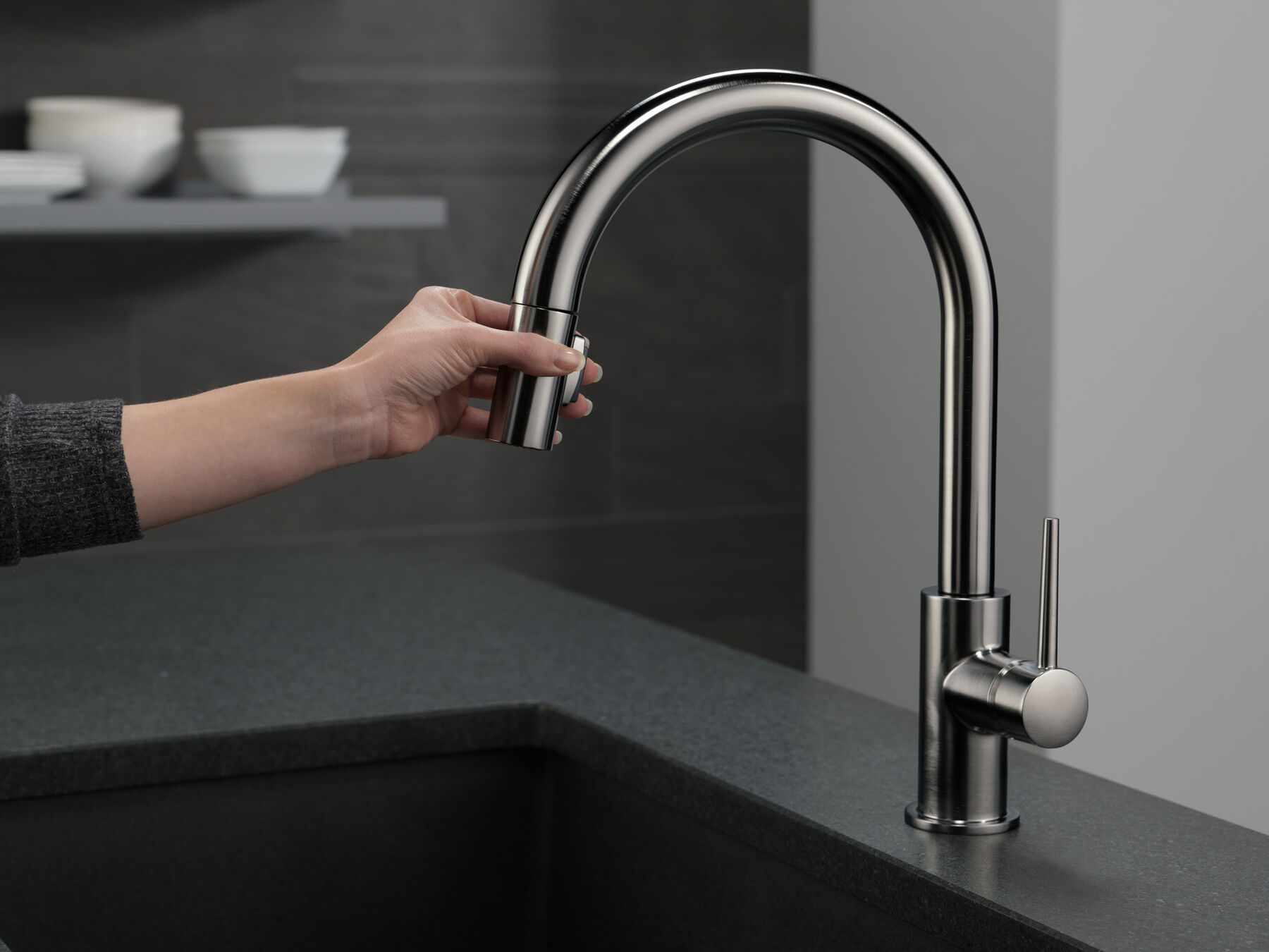 Single Handle Pull-Down Kitchen Faucet, image 7