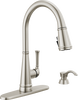 Single Handle Pull-Down Kitchen Faucet with Soap Dispenser and ShieldSpray® Technology