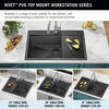 30” Drop-In Top Mount 16 Gauge Workstation Kitchen Sink Single Bowl with WorkFlow™ Ledge and Accessories