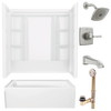 60x32 Alcove Bathtub Bundle with Trim and Waste Assembly - Left Drain
