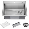 25” Stainless Steel Workstation Kitchen Sink Drop-In Undermount Single Bowl with WorkFlow™ Ledge and Accessories
