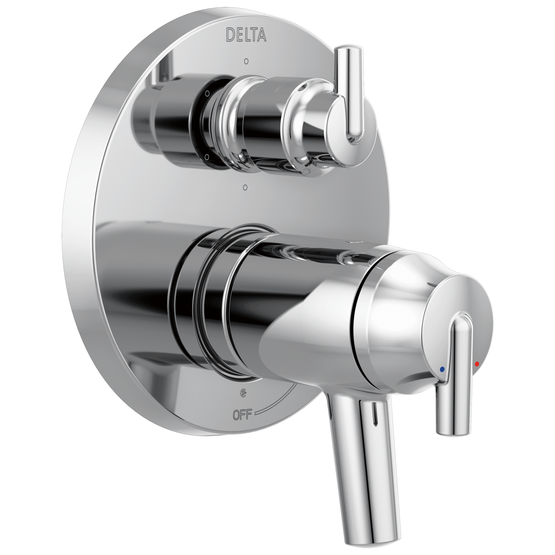 Contemporary Two Handle TempAssure® 17T Series Valve Trim with 6-Setting Integrated Diverter