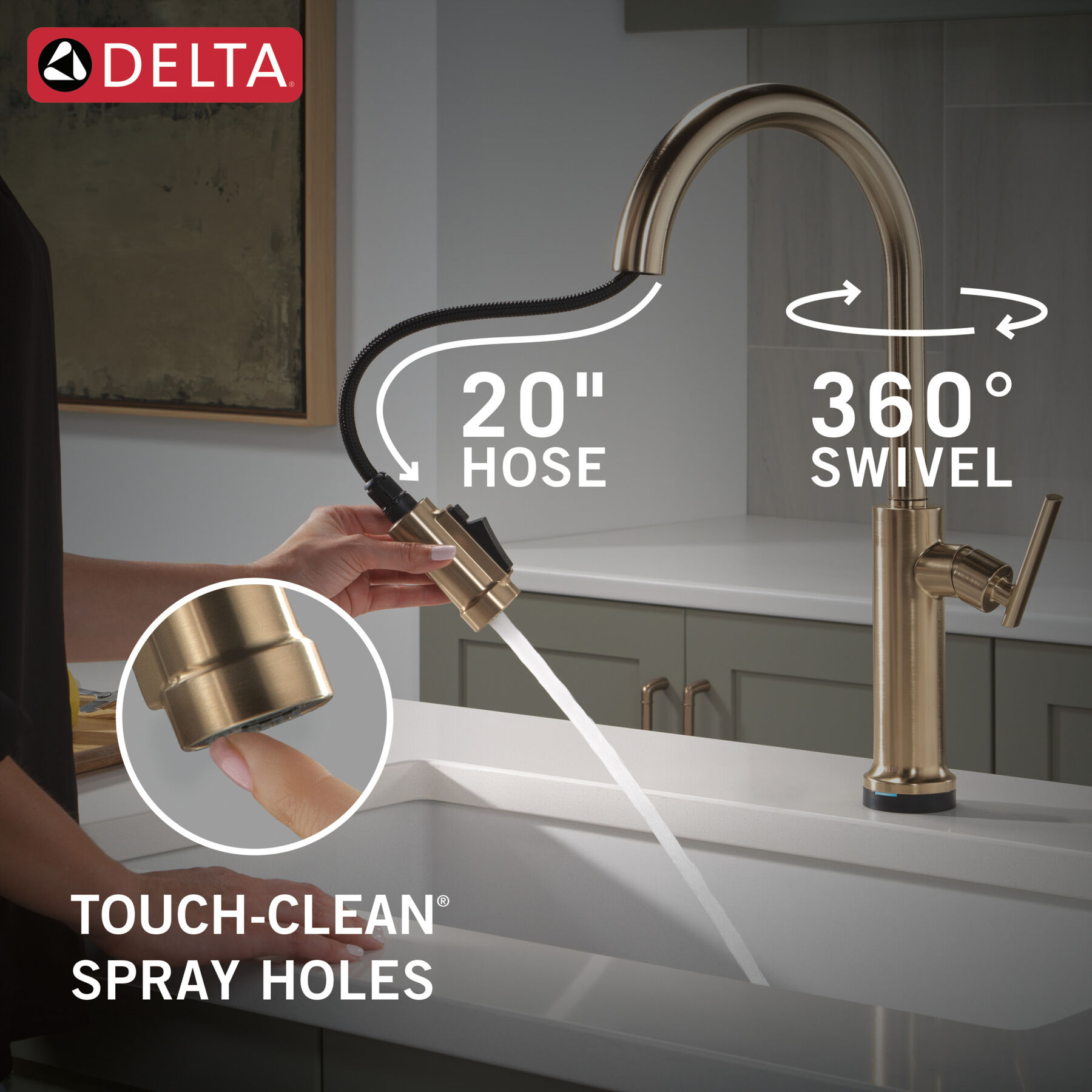 Touch2O&reg; Technology Kitchen Faucet with Touchless Technology