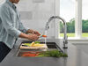 Touch2O with Touchless Technology Single Handle Pull-Down Kitchen Faucet with Soap Dispenser