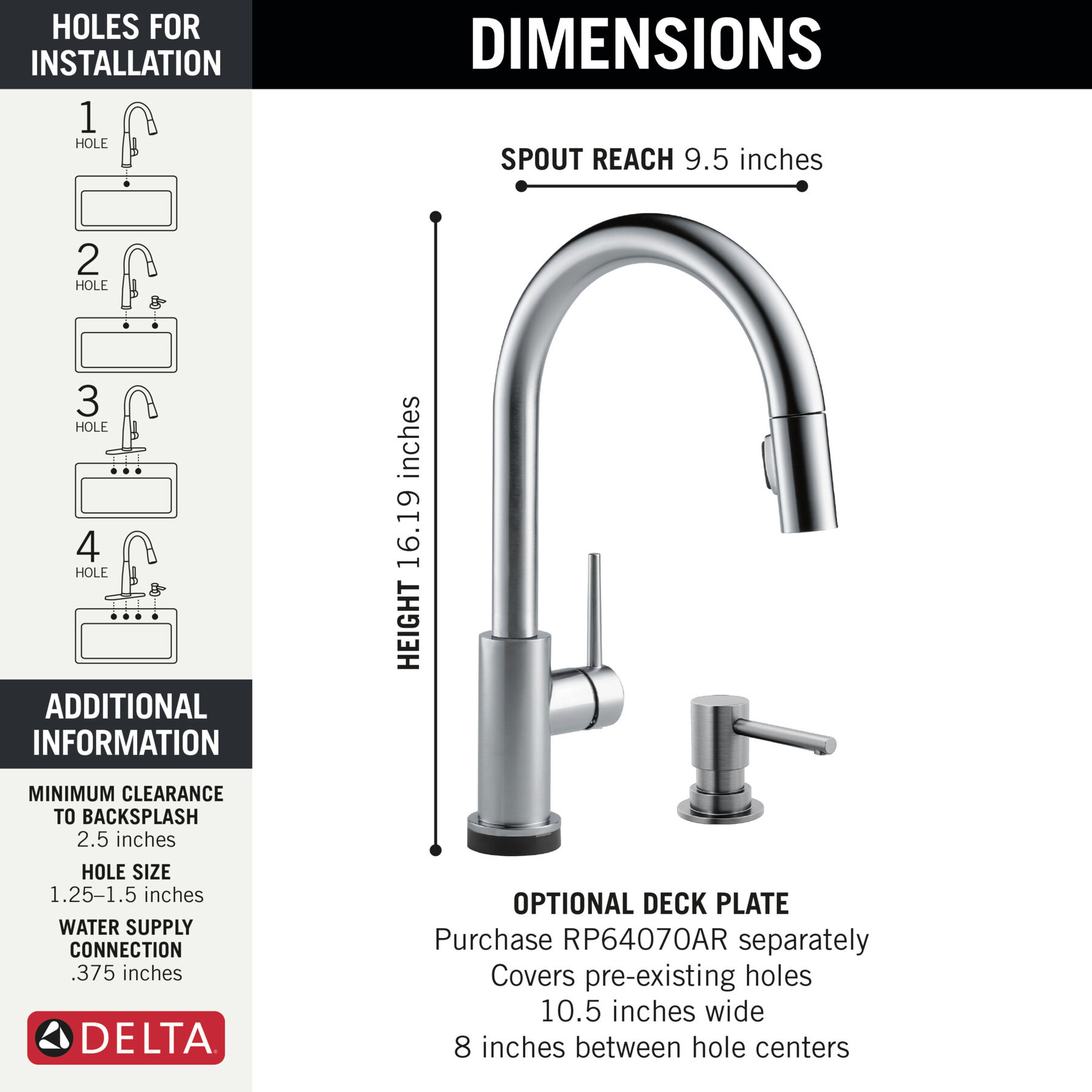 Touch2O with Touchless Technology Single Handle Pull-Down Kitchen Faucet with Soap Dispenser