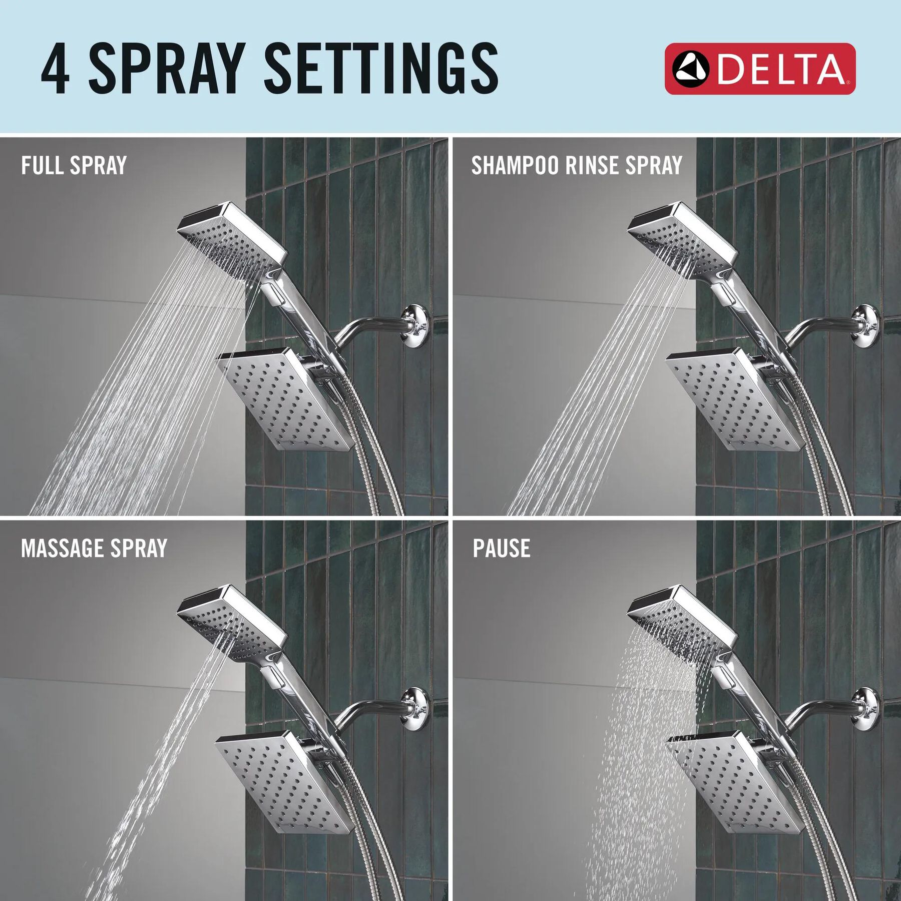 5-Setting Two-in-One Combination Shower with Additional Mount