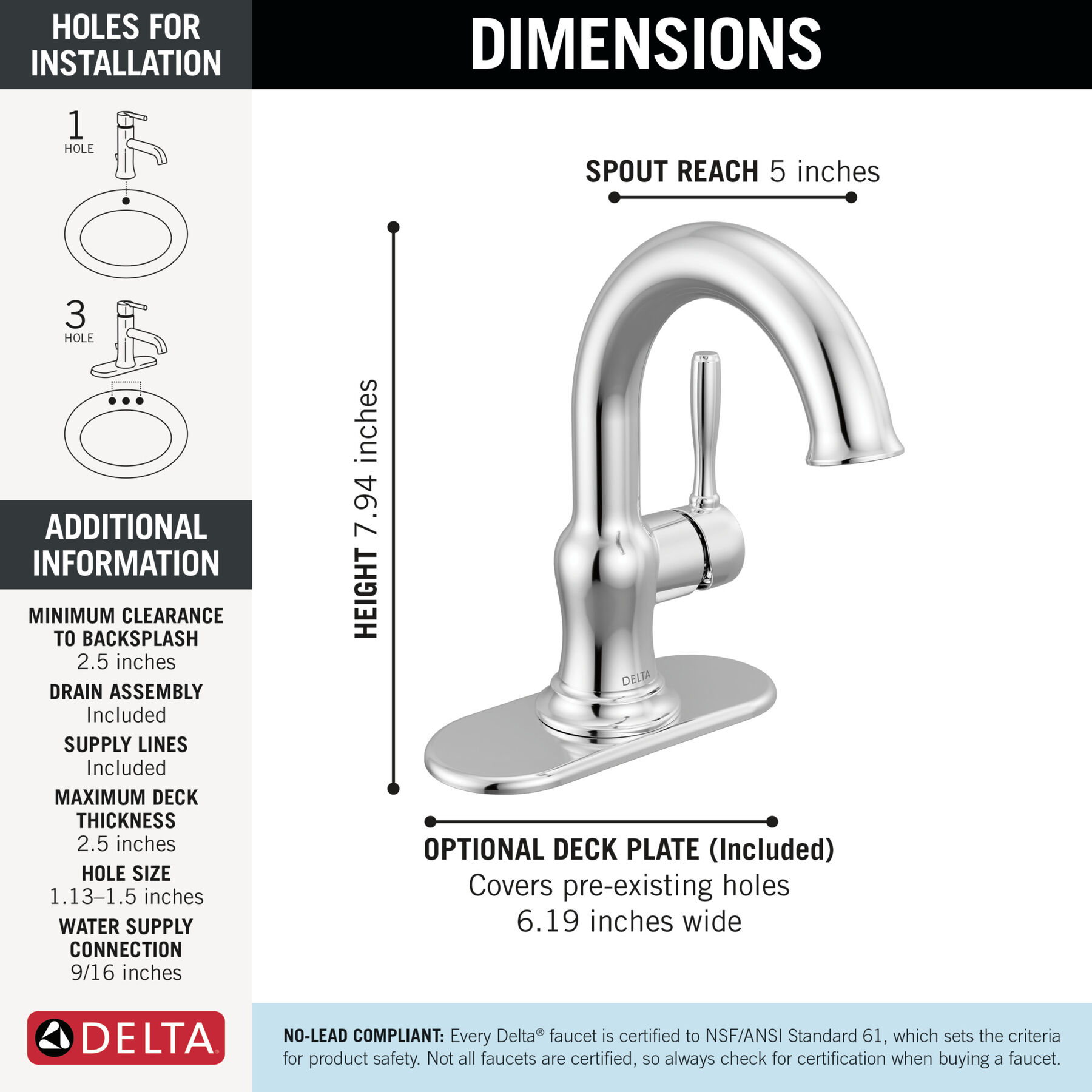 Single Handle Bathroom Faucet, image 1
