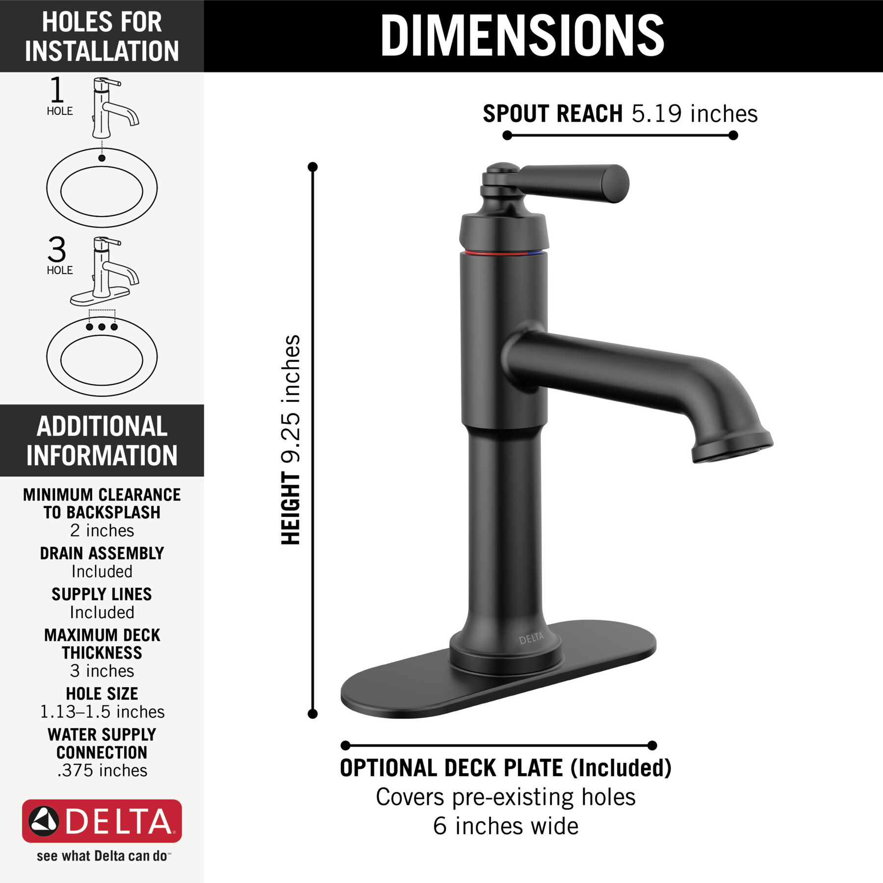 Single Handle Bathroom Faucet (Recertified)