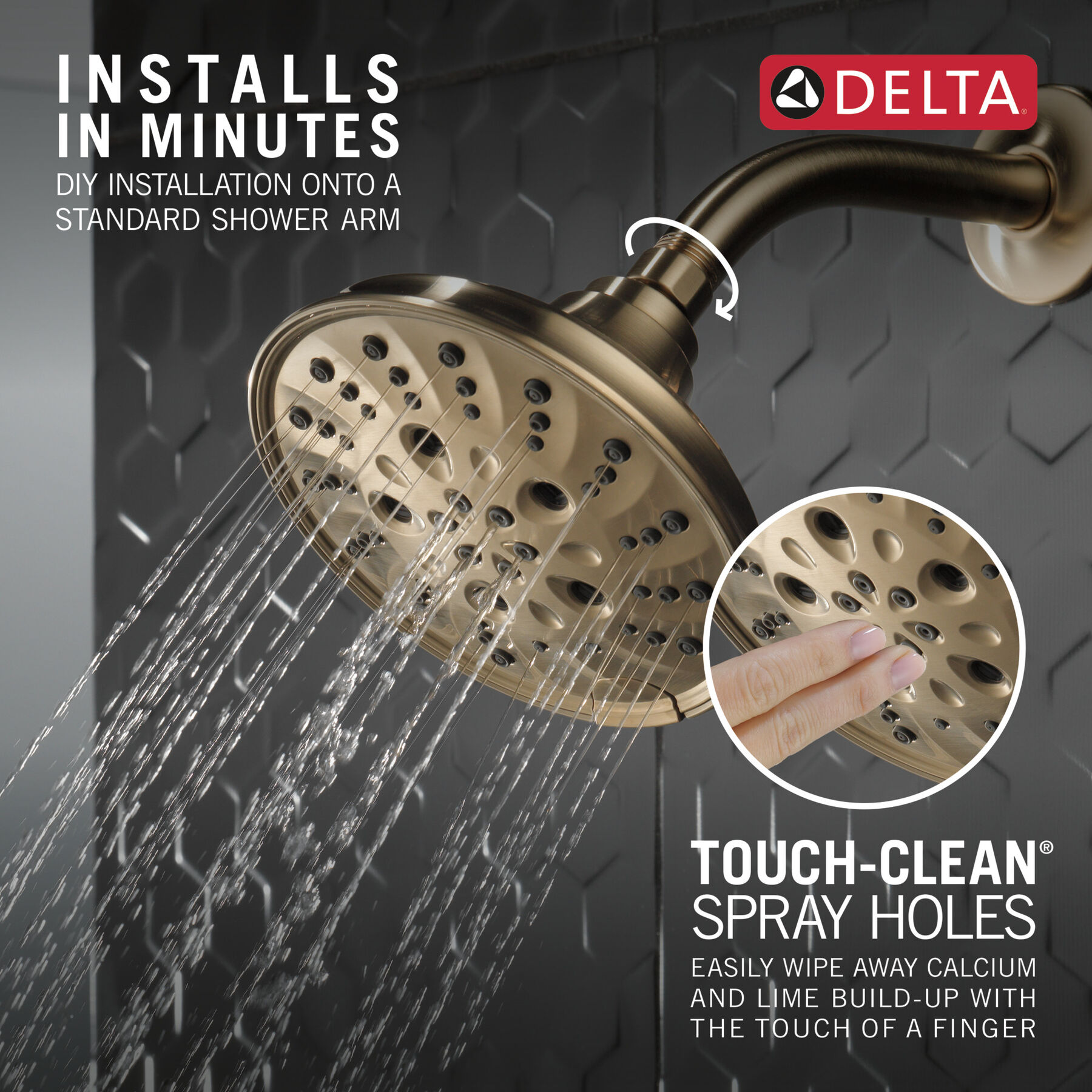 H<sub>2</sub>Okinetic&reg; 5-Setting Traditional Raincan Shower Head (Recertified)