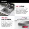 25” Workstation Kitchen Sink Drop-In Top Mount Stainless Steel Single Bowl with WorkFlow™ Ledge and Accessories