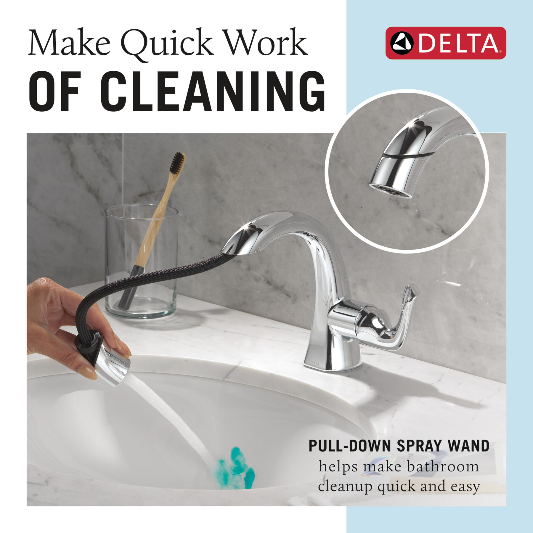Single Handle Pull-Down Bathroom Faucet, image 1