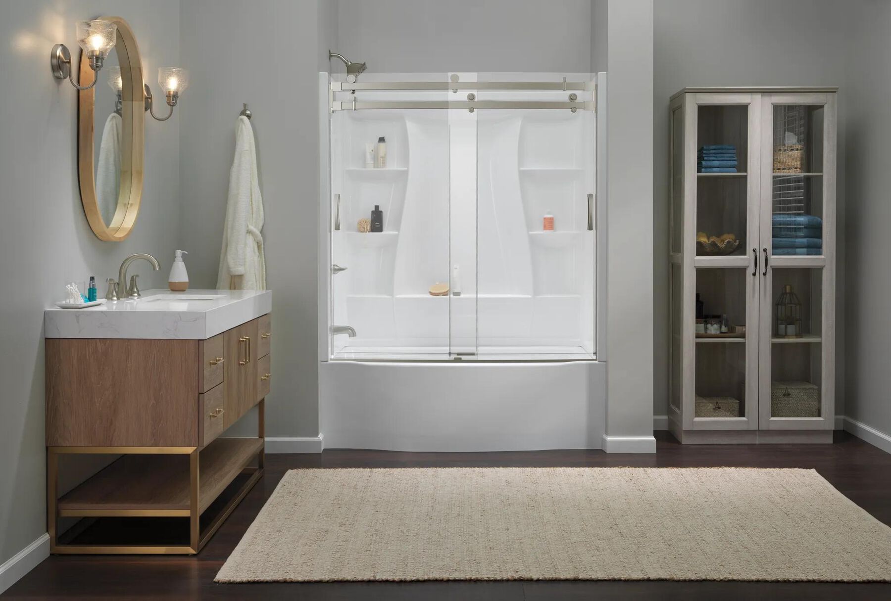 60x32 Alcove Bathtub Bundle with Door - Left Drain