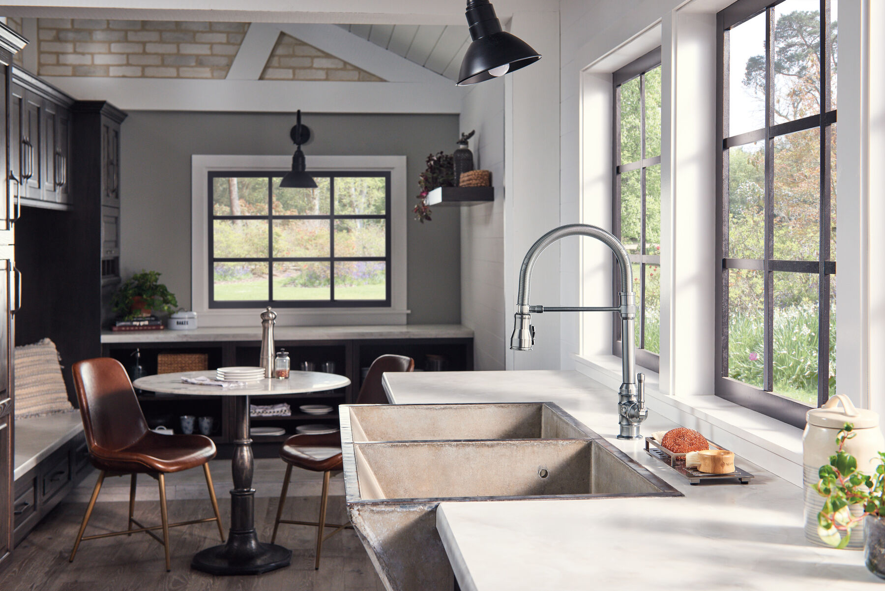 Single Handle Pull-Down Kitchen Faucet With Spring Spout, image 3