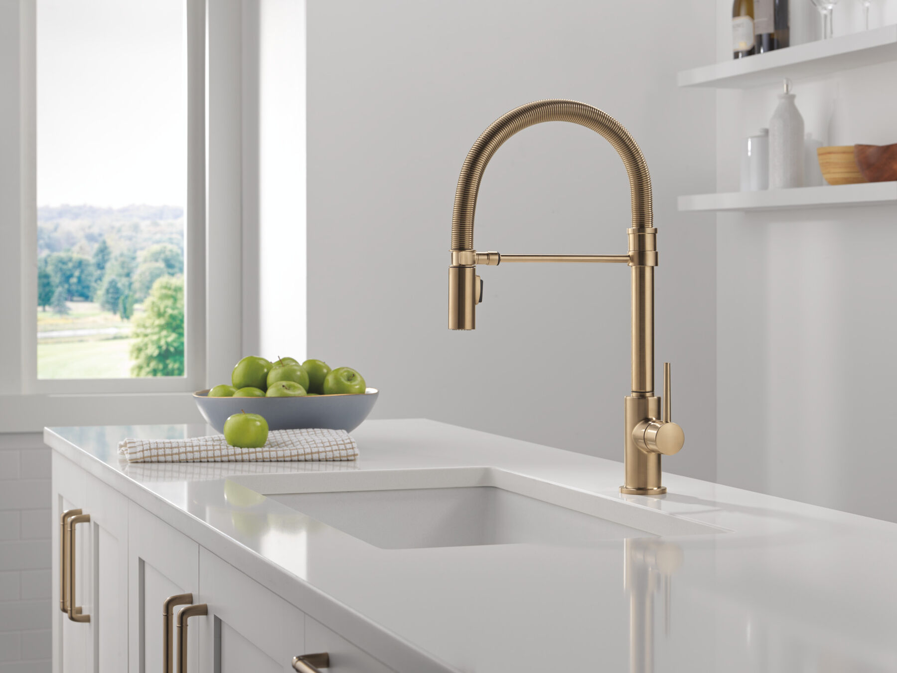 Single-Handle Pull-Down Spring Kitchen Faucet, image 9