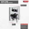 Angular Modern Monitor® 17 Series Valve Trim with 3-Setting Integrated Diverter