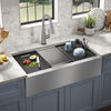 36” Workstation Undermount Single Bowl 16 Gauge Stainless Steel Farmhouse Apron Front Kitchen Sink with WorkFlow™ Ledge and Accessories