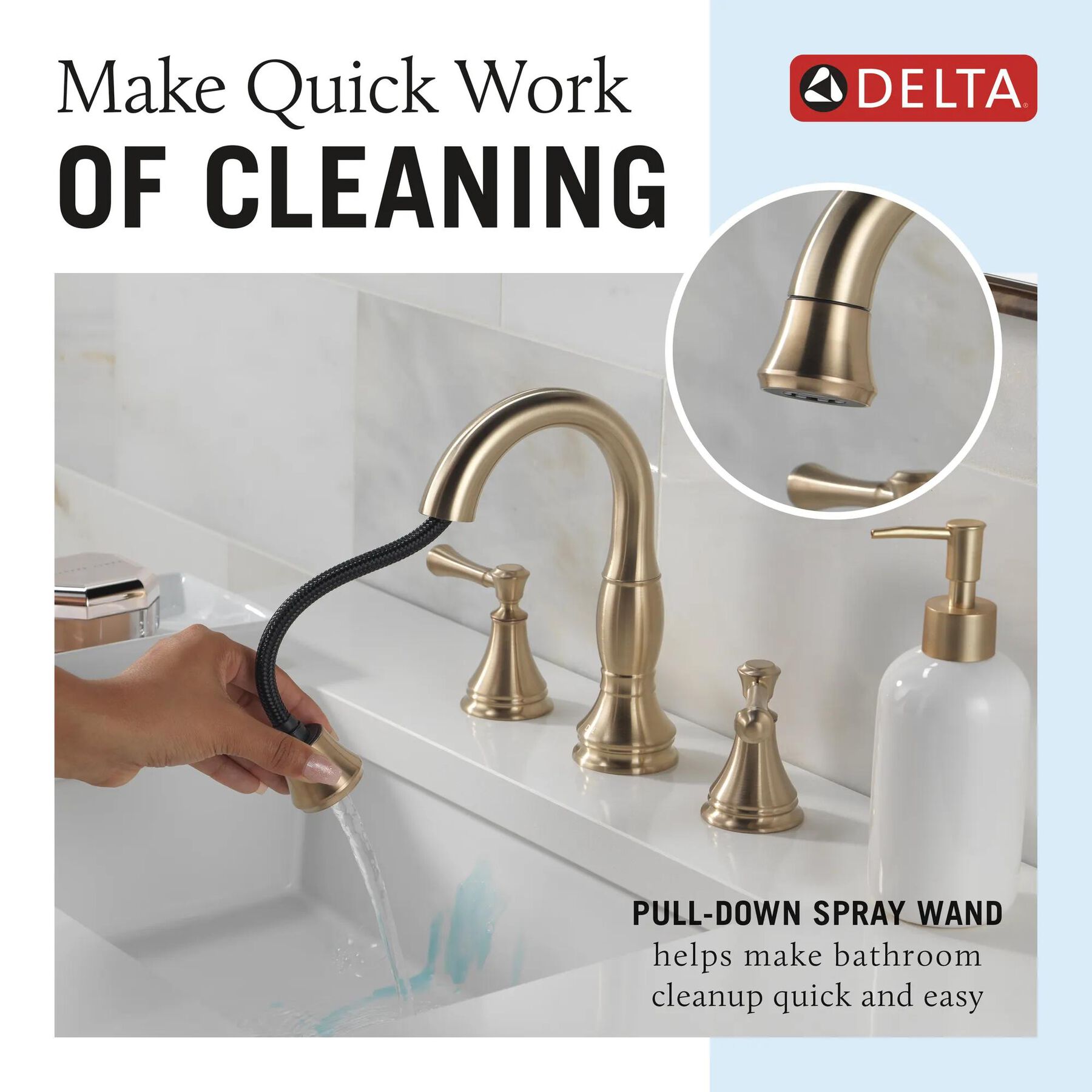 Two Handle Widespread Pull Down Bathroom Faucet (Recertified)