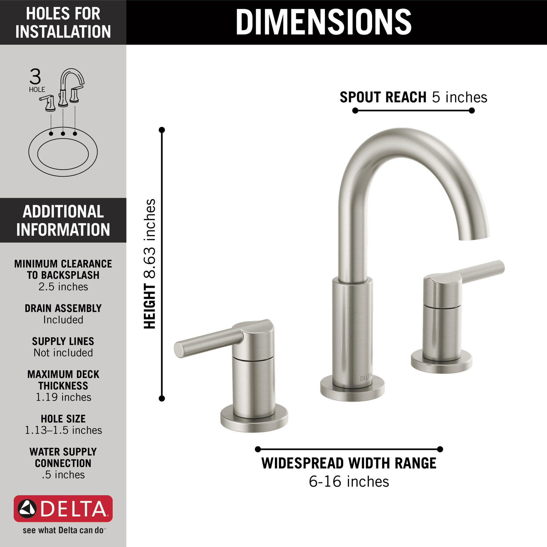 Widespread Bathroom Faucet 2L (Recertified), image 1
