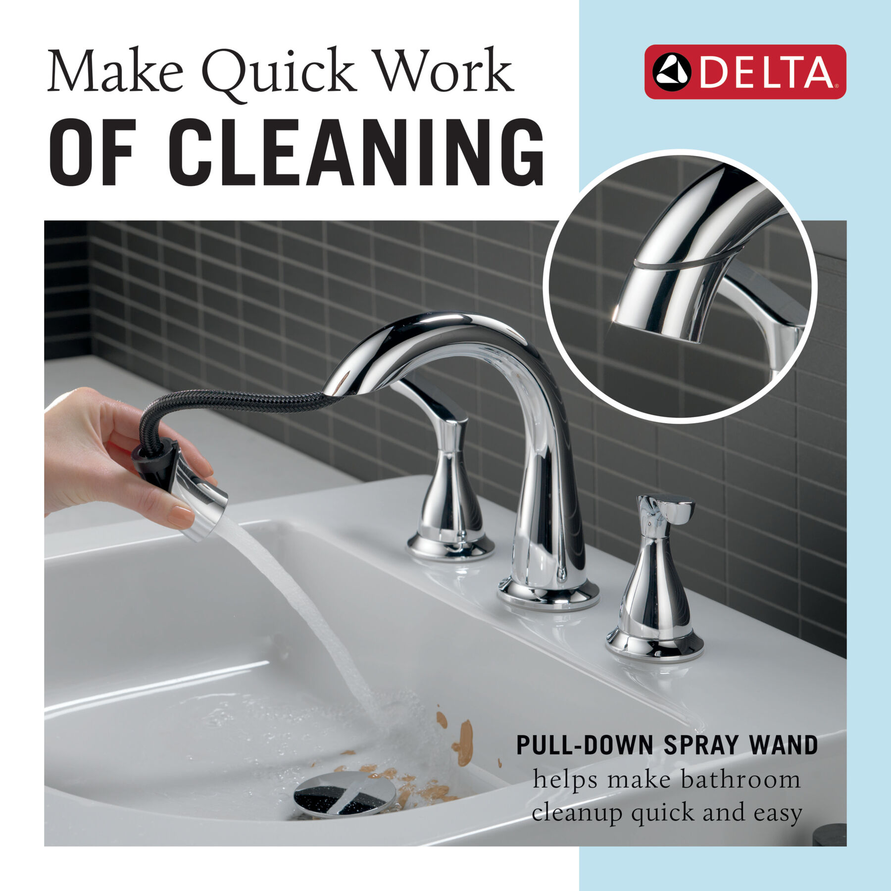 Two Handle Widespread Pull-Down Bathroom Faucet, image 3