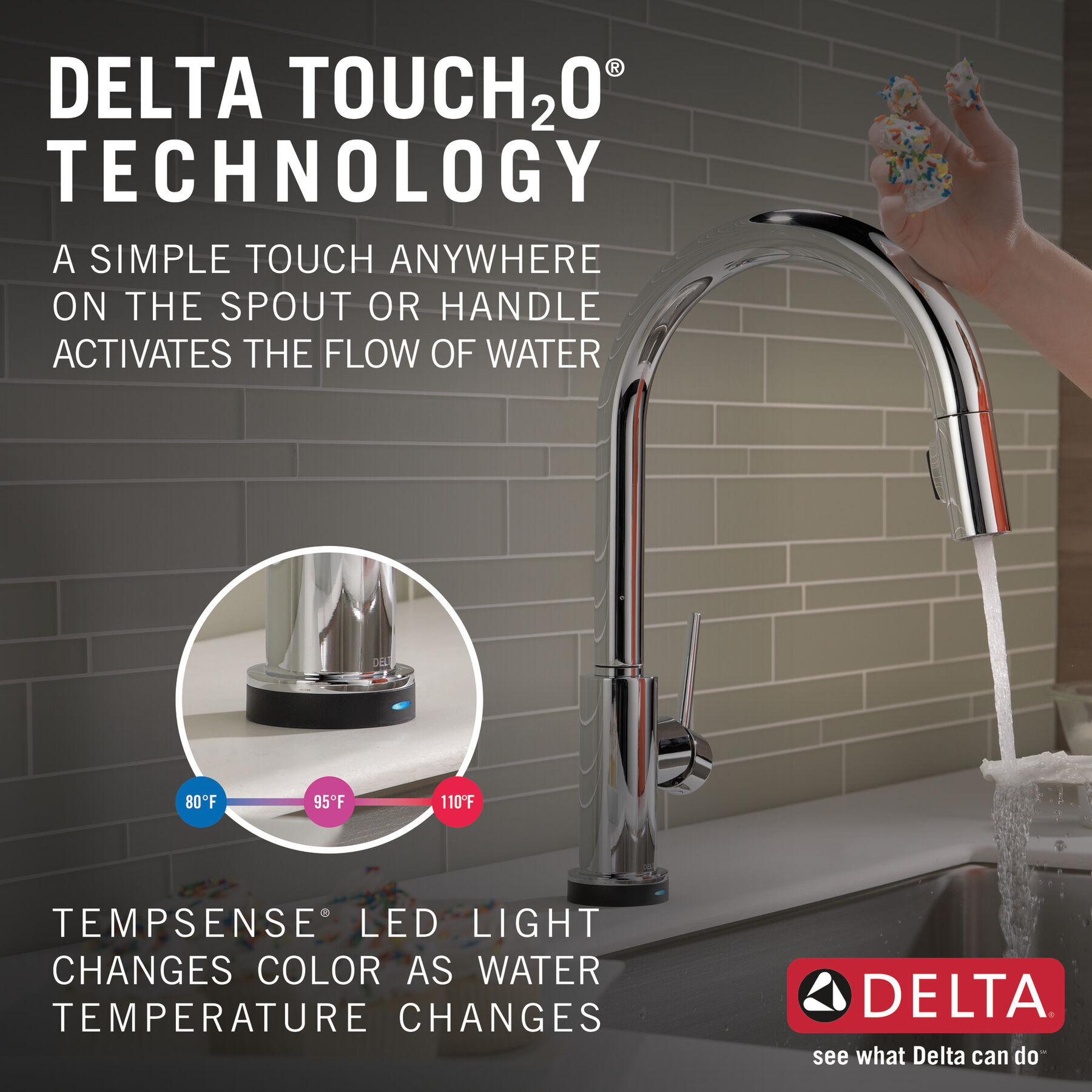 Single Handle Pull-Down Kitchen Faucet with Touch<sub>2</sub>O® Technology, image 15