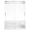 60x32 Alcove Shower Base with Door Bundle - Right Seat Center Drain Curve