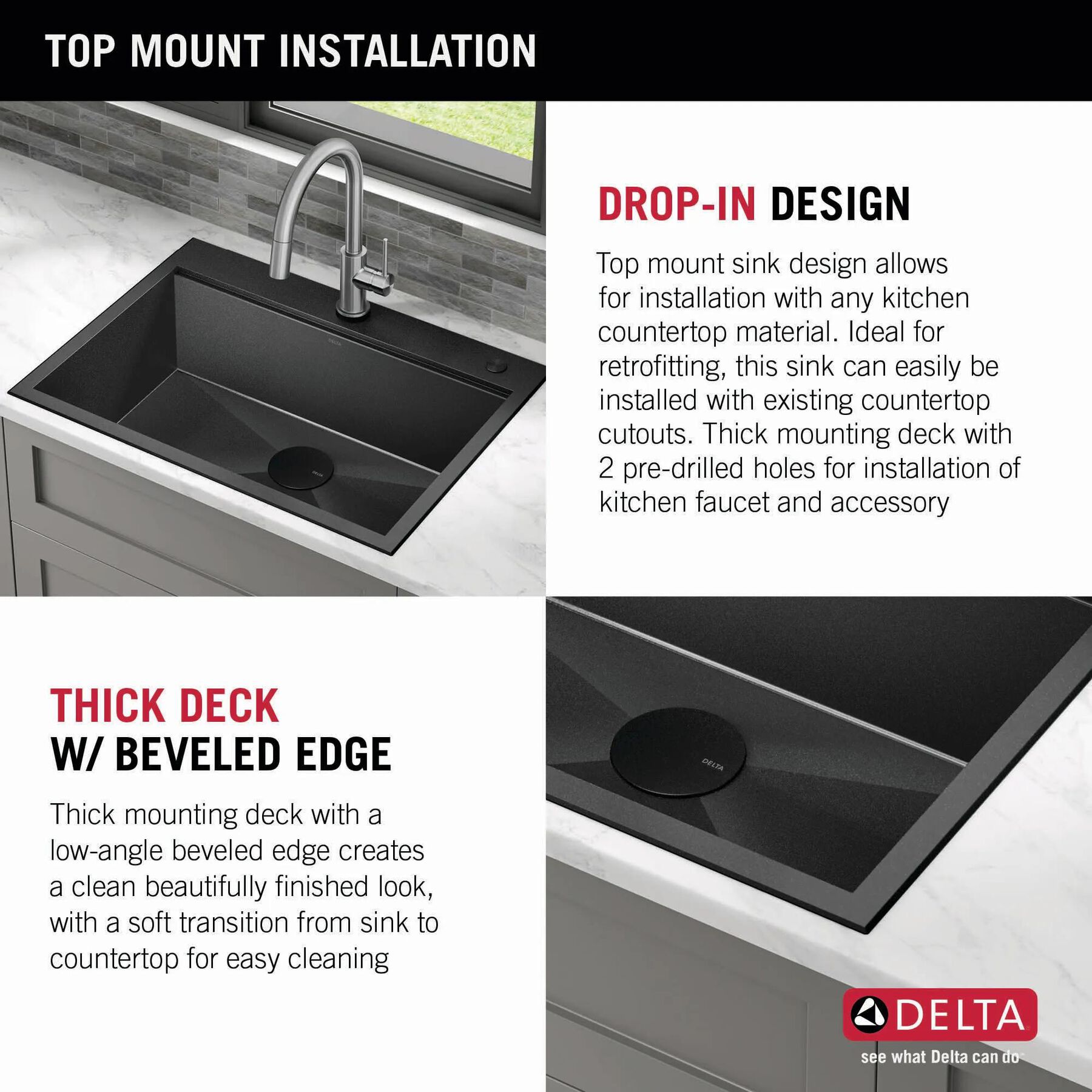 25&rdquo; Drop-In Top Mount&nbsp;16 Gauge Workstation Kitchen Sink Single Bowl&nbsp;with WorkFlow&trade; Ledge and Accessories