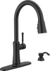 Single Handle Pull-Down Kitchen Faucet with Soap Dispenser and ShieldSpray Technology