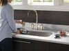 Two Handle Pull-Down Bridge Kitchen Faucet
