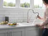 Single Handle Pull-Down Touch<sub>2</sub>O® Technology Kitchen Faucet with Touchless Technology and Soap Dispenser