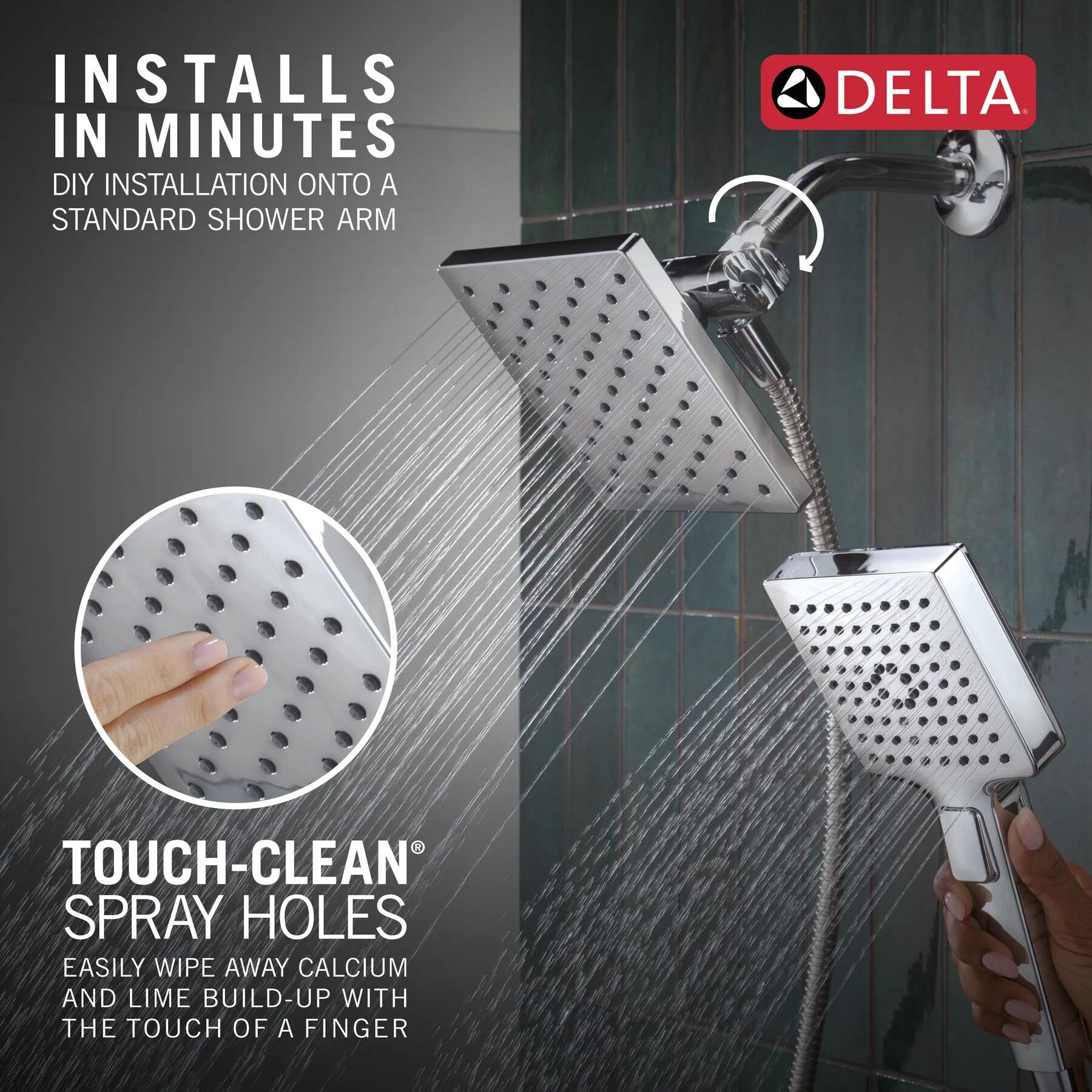 5-Setting Two-in-One Combination Shower with Additional Mount