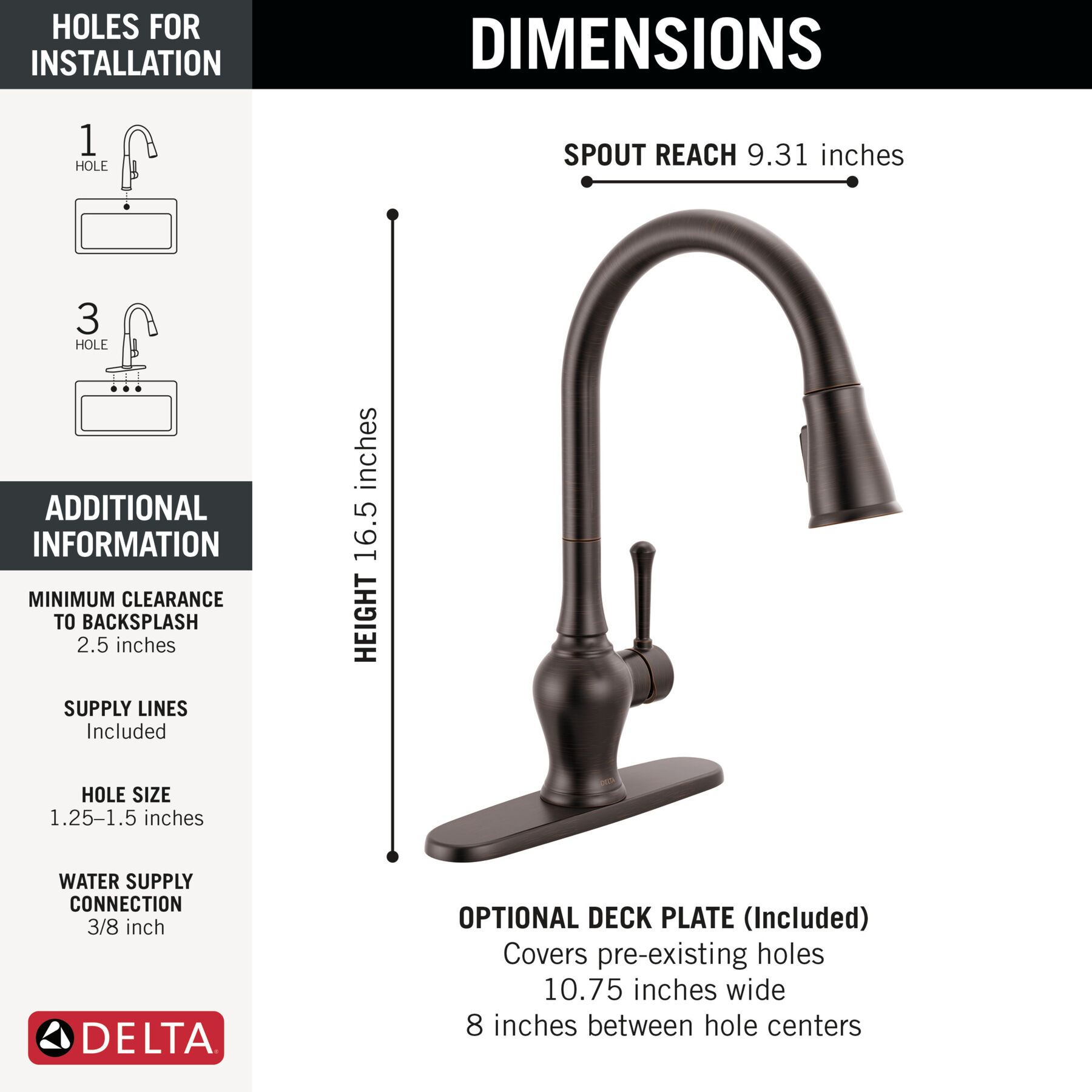 Single Handle Pull-Down Kitchen Faucet, image 2