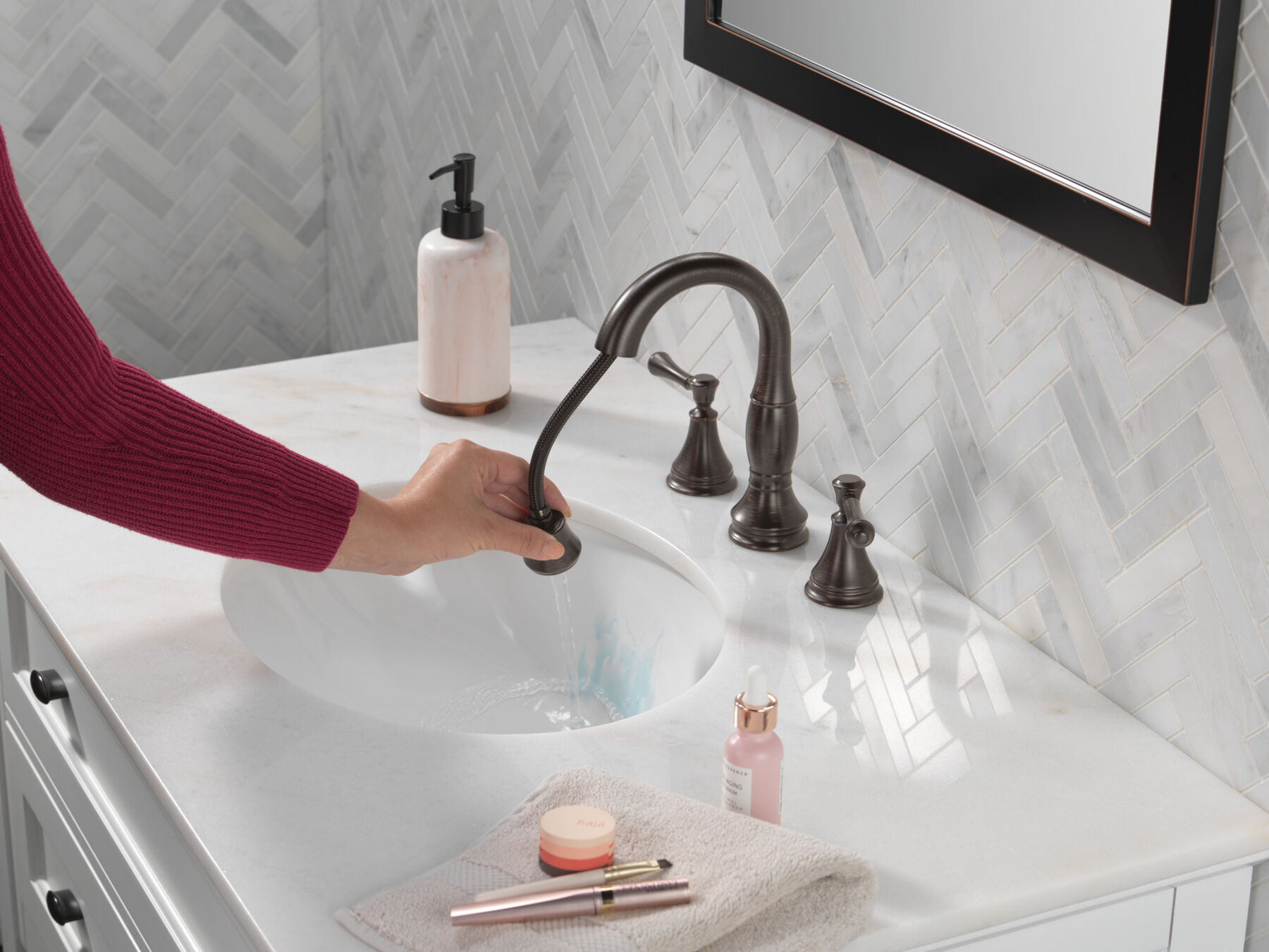 Two Handle Widespread Pull Down Bathroom (Recertified), image 4