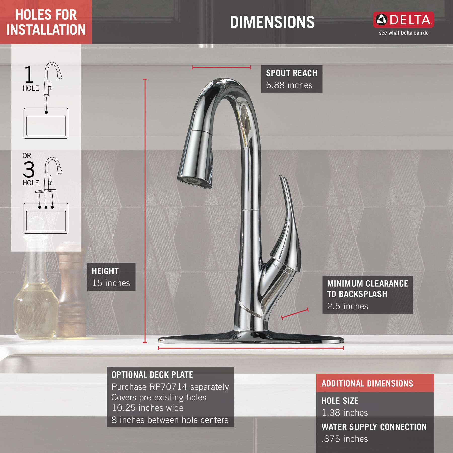 Single Handle Pull-Down Bar / Prep Faucet, image 1