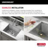 23” Workstation Undermount Single Bowl 16 Gauge Stainless Steel Kitchen Sink with WorkFlow™ Ledge and Accessories