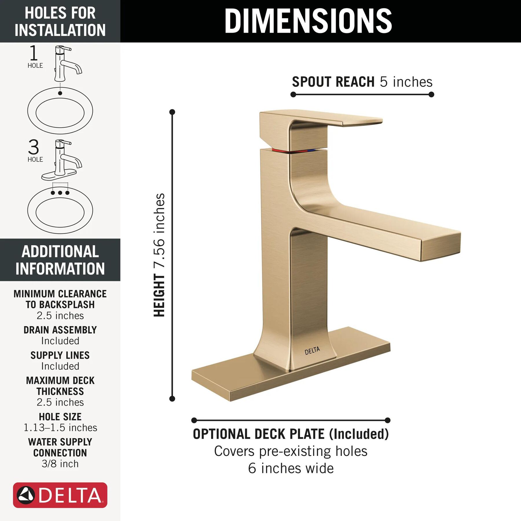 Single Handle Bathroom Faucet (Recertified)