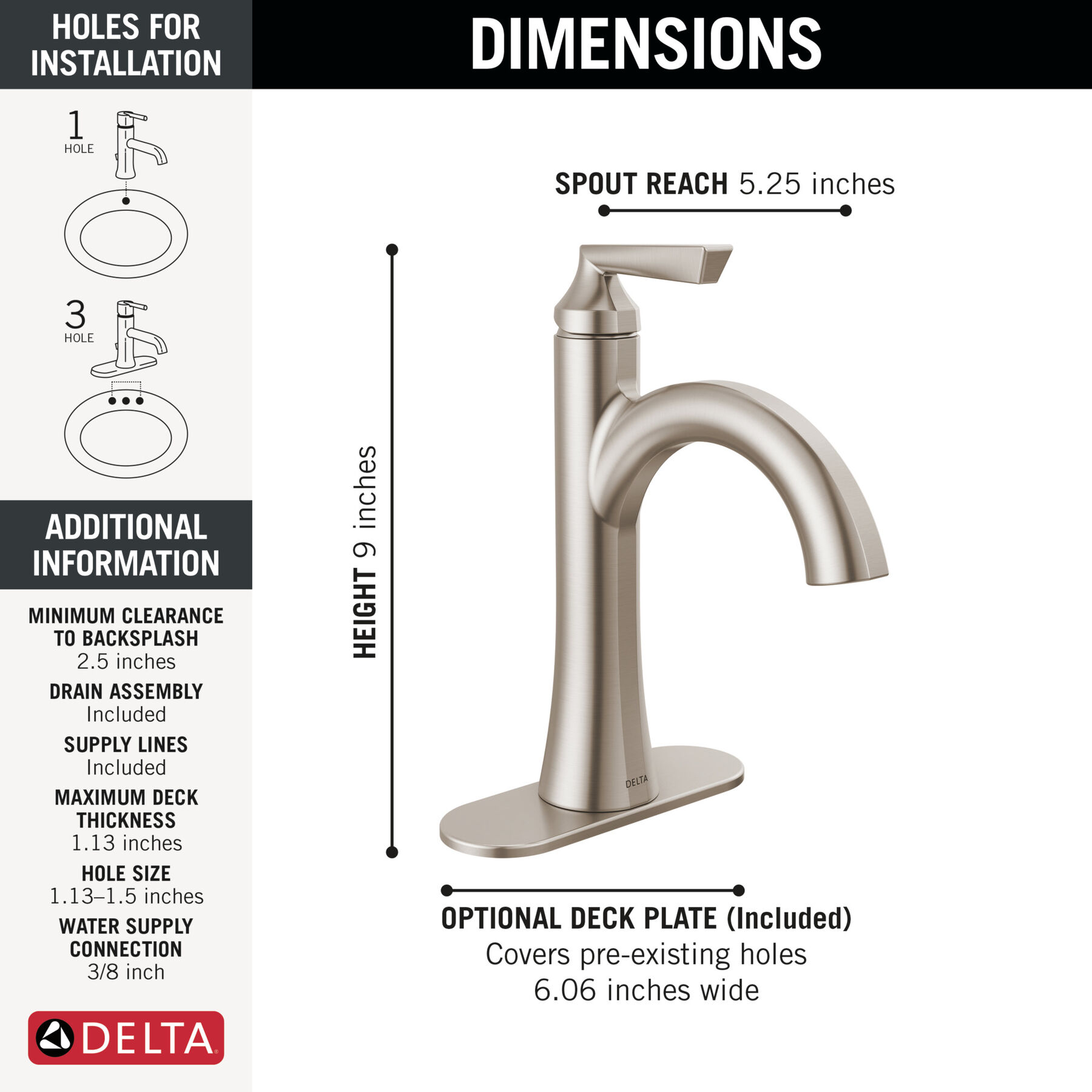 Single Handle Bathroom Faucet, image 6