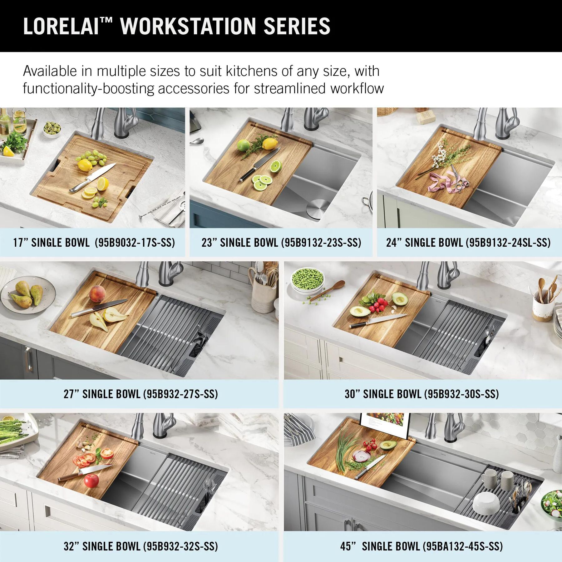 23&rdquo; Workstation Undermount&nbsp;Single Bowl&nbsp;16 Gauge Stainless Steel&nbsp;Kitchen Sink&nbsp;with&nbsp;WorkFlow&trade; Ledge and Accessories