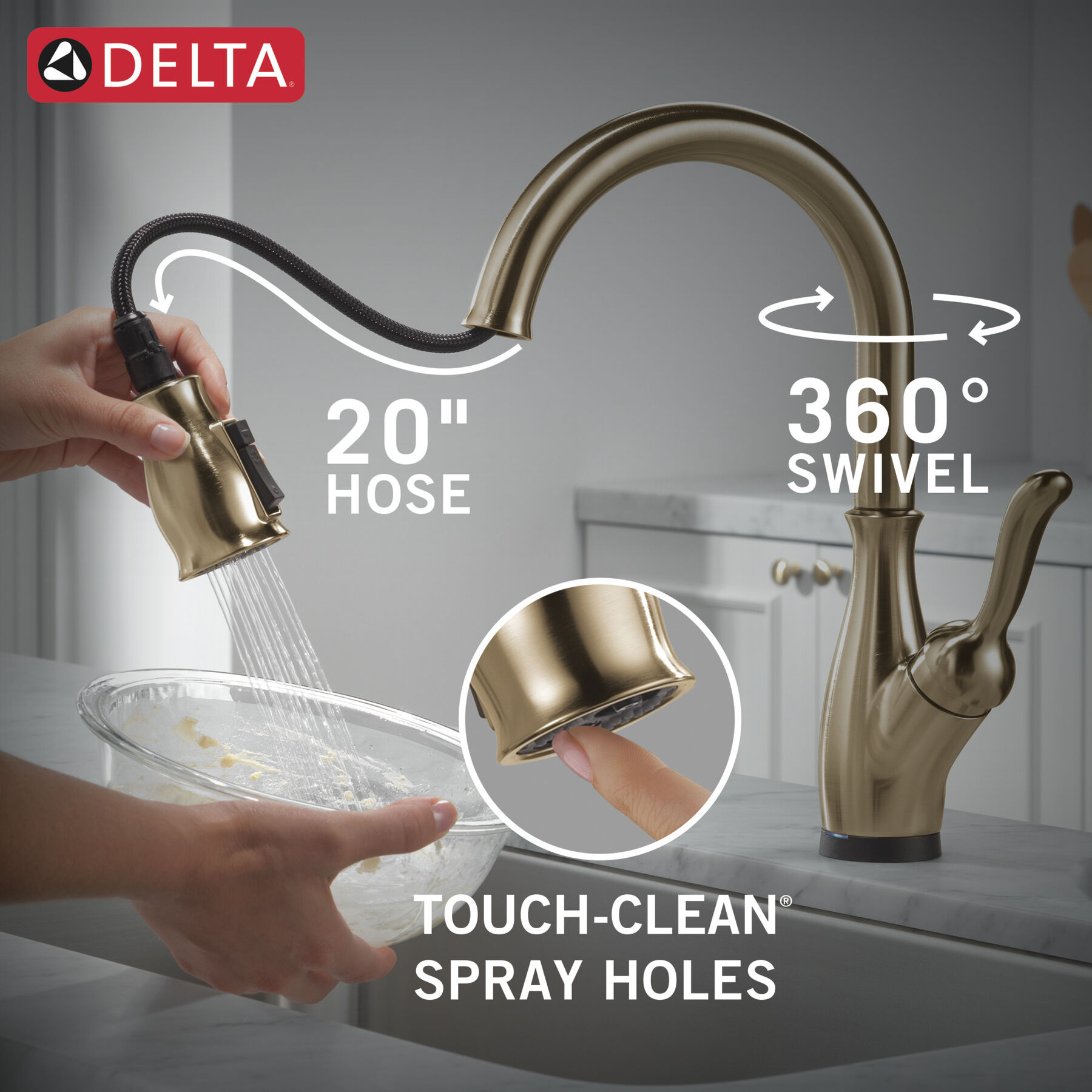 VoiceIQ® Single Handle Pull-Down Faucet with Touch2O Technology and Soap Dispenser, image 7
