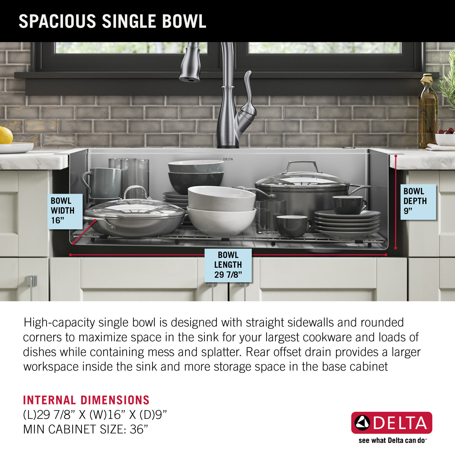 33” Workstation Kitchen Sink Drop-In Top Mount Stainless Steel Single Bowl with WorkFlow™ Ledge and Accessories, image 34