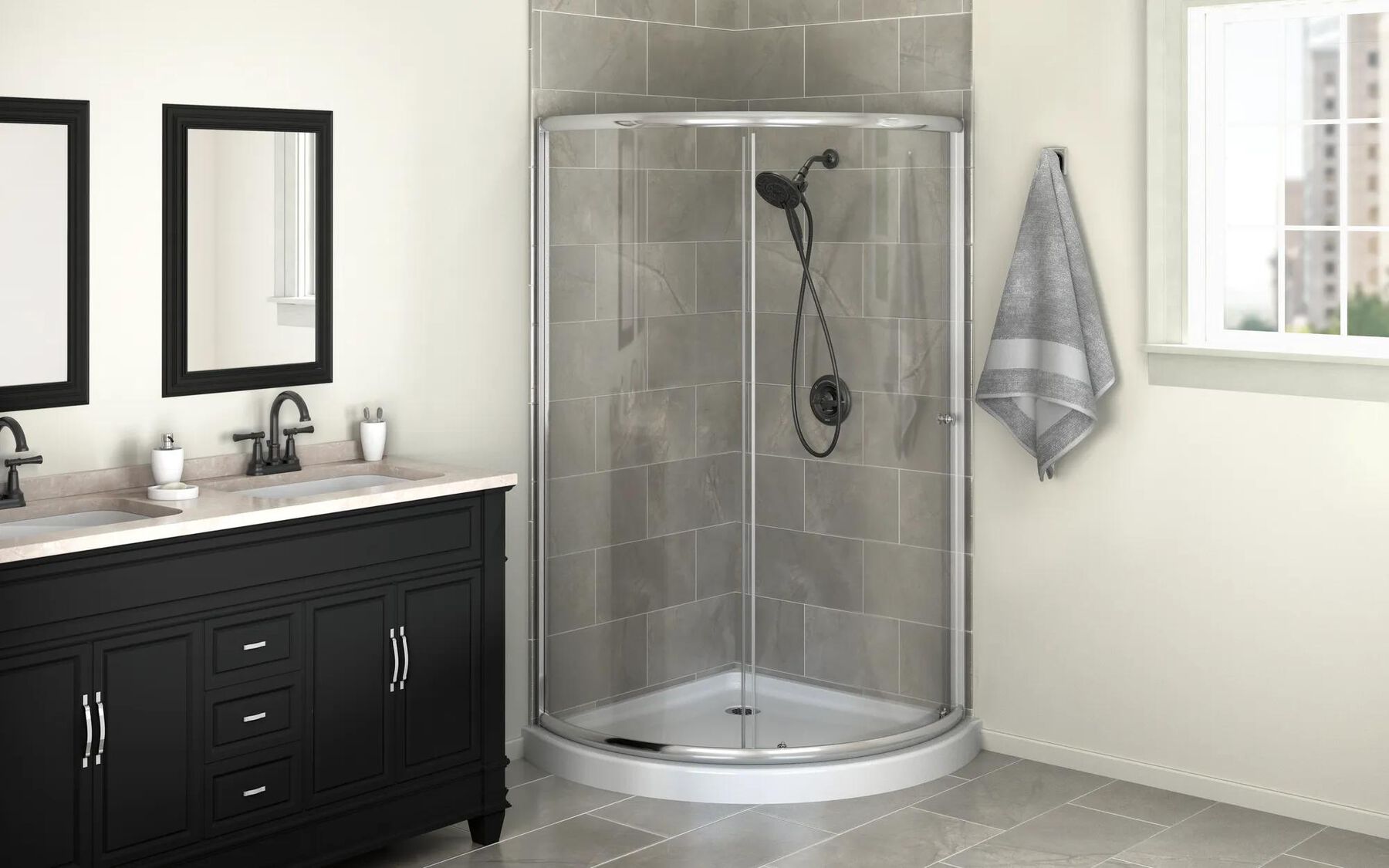 38x38 Corner Shower Bundle - Round